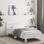 Estructura de cama con cabecero y luces LED blanco 75x190 cm de , Camas y somieres - Ref: Foro24-838750, Precio: 84,29 €, Des...