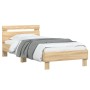 Bed frame headboard LED lights Sonoma oak 75x190 cm by , Beds and slatted bases - Ref: Foro24-838752, Price: 67,98 €, Discoun...