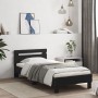 Estructura de cama con cabecero y luces LED negro 90x190 cm de , Camas y somieres - Ref: Foro24-838744, Precio: 102,96 €, Des...