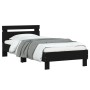 Estructura de cama con cabecero y luces LED negro 90x190 cm de , Camas y somieres - Ref: Foro24-838744, Precio: 102,96 €, Des...