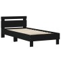 Estructura de cama con cabecero y luces LED negro 90x190 cm de , Camas y somieres - Ref: Foro24-838744, Precio: 102,96 €, Des...