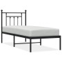 Estructura de cama con cabecero metal negro 75x190 cm de , Camas y somieres - Ref: Foro24-353527, Precio: 71,99 €, Descuento: %