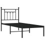 Estructura de cama con cabecero metal negro 75x190 cm de , Camas y somieres - Ref: Foro24-353527, Precio: 71,99 €, Descuento: %