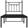 Estructura de cama con cabecero metal negro 75x190 cm de , Camas y somieres - Ref: Foro24-353527, Precio: 71,99 €, Descuento: %