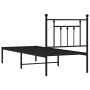 Estructura de cama con cabecero metal negro 75x190 cm de , Camas y somieres - Ref: Foro24-353527, Precio: 71,99 €, Descuento: %