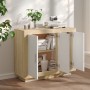 White plywood and Sonoma oak sideboard 92x35x75 cm by , Sideboards - Ref: Foro24-811840, Price: 111,53 €, Discount: %