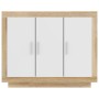 White plywood and Sonoma oak sideboard 92x35x75 cm by , Sideboards - Ref: Foro24-811840, Price: 111,53 €, Discount: %