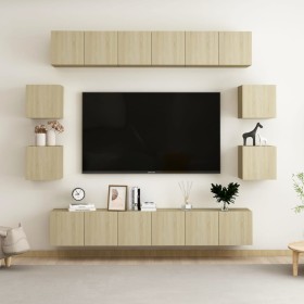 Wohnzimmer-TV-Möbelset 10-teilig aus Holzwerkstoff Sonoma-Eiche von , TV-Möbel - Ref: Foro24-3078962, Preis: 244,99 €, Rabatt: %