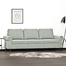 3-Sitzer-Sofa aus hellgrauem Samt, 180 cm von , Sofas - Ref: Foro24-359539, Preis: 298,99 €, Rabatt: %