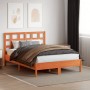 Cabecero de cama madera maciza de pino marrón cera 135 cm de , Cabeceros y pies de cama - Ref: Foro24-844200, Precio: 39,17 €...