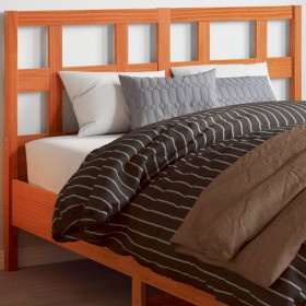 Wax brown solid pine wood bed headboard 135 cm by , Headboards and footboards - Ref: Foro24-844353, Price: 39,08 €, Discount: %