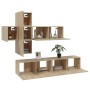 Set de muebles para TV 7 pzas madera contrachapada roble Sonoma de , Muebles TV - Ref: Foro24-3114512, Precio: 179,99 €, Desc...