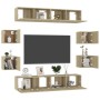 Juego de muebles de salón 8 piezas roble Sonoma de , Muebles TV - Ref: Foro24-3078963, Precio: 247,26 €, Descuento: %