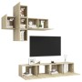 Juego de muebles de salón 7 piezas roble Sonoma de , Muebles TV - Ref: Foro24-3079022, Precio: 196,27 €, Descuento: %