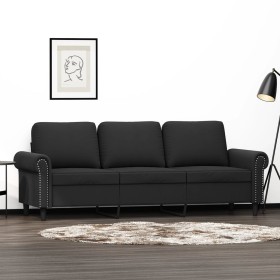 3-Sitzer-Sofa aus schwarzem Samt, 180 cm von , Sofas - Ref: Foro24-359544, Preis: 298,53 €, Rabatt: %