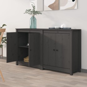 Sideboard 2 Einheiten aus massivem grauem Kiefernholz 70x35x80 cm von , Sideboards - Ref: Foro24-3114066, Preis: 154,61 €, Ra...