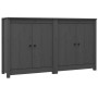 Aparador 2 uds de madera maciza de pino gris 70x35x80 cm de , Aparadores - Ref: Foro24-3114066, Precio: 154,61 €, Descuento: %