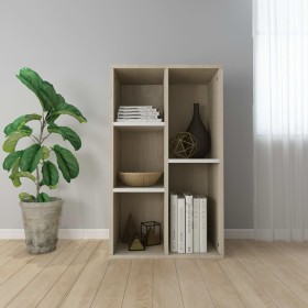 White and oak plywood shelf/sideboard 50x25x80 cm by , Bookcases and shelves - Ref: Foro24-800167, Price: 51,55 €, Discount: %