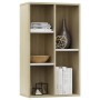 White and oak plywood shelf/sideboard 50x25x80 cm by , Bookcases and shelves - Ref: Foro24-800167, Price: 51,55 €, Discount: %