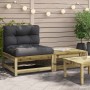 Garden sofa without armrests with cushions and footrest by , Modular outdoor sofas - Ref: Foro24-838140, Price: 107,50 €, Dis...