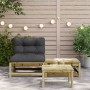 Garden sofa without armrests with cushions and footrest by , Modular outdoor sofas - Ref: Foro24-838140, Price: 107,50 €, Dis...