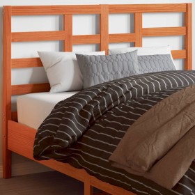 Wax brown solid pine wood bed headboard 135 cm by , Headboards and footboards - Ref: Foro24-844250, Price: 39,36 €, Discount: %