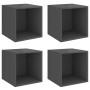 Wall cabinet 4 units glossy gray plywood 37x37x37cm by , Shelves and shelves - Ref: Foro24-805470, Price: 91,54 €, Discount: %