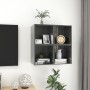 Wall cabinet 4 units glossy gray plywood 37x37x37cm by , Shelves and shelves - Ref: Foro24-805470, Price: 91,54 €, Discount: %