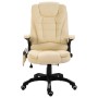 Silla de oficina de masaje de cuero sintético color crema de vidaXL, Sillas de oficina - Ref: Foro24-20238, Precio: 234,15 €,...