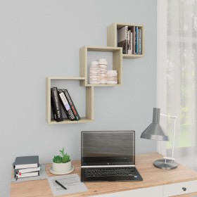 Oak plywood cube wall shelf 68x15x68cm by , Shelves and shelves - Ref: Foro24-800273, Price: 30,32 €, Discount: %