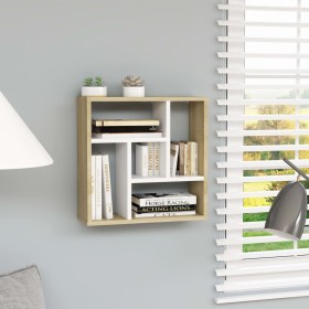 White oak plywood wall shelf 45.1x16x45.1 cm by , Shelves and shelves - Ref: Foro24-802953, Price: 44,67 €, Discount: %