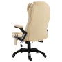 Silla de oficina de masaje de cuero sintético color crema de vidaXL, Sillas de oficina - Ref: Foro24-20238, Precio: 234,15 €,...