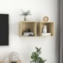 Wall cabinet 2 units plywood oak 37x37x37 cm by , Shelves and shelves - Ref: Foro24-805454, Price: 61,84 €, Discount: %