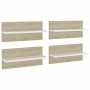 Wall shelves 4 units white and Sonoma oak 40x11.5x18 cm by , Shelves and shelves - Ref: Foro24-807308, Price: 30,75 €, Discou...