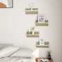 Wall shelves 4 units white and Sonoma oak 40x11.5x18 cm by , Shelves and shelves - Ref: Foro24-807308, Price: 30,75 €, Discou...