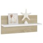 Wall shelves 4 units white and Sonoma oak 40x11.5x18 cm by , Shelves and shelves - Ref: Foro24-807308, Price: 30,75 €, Discou...