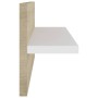 Wall shelves 4 units white and Sonoma oak 40x11.5x18 cm by , Shelves and shelves - Ref: Foro24-807308, Price: 30,75 €, Discou...