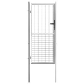 Puerta de jardín de acero galvanizado plateado 105x225 cm de vidaXL, Puertas de jardín - Ref: Foro24-144759, Precio: 245,35 €...