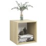 Wall cabinet 2 units white wood and sonoma oak 37x37x37 cm by , Shelves and shelves - Ref: Foro24-805460, Price: 48,48 €, Dis...