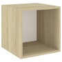 Wall cabinet 2 units white wood and sonoma oak 37x37x37 cm by , Shelves and shelves - Ref: Foro24-805460, Price: 48,48 €, Dis...