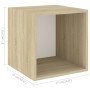 Wall cabinet 2 units white wood and sonoma oak 37x37x37 cm by , Shelves and shelves - Ref: Foro24-805460, Price: 48,48 €, Dis...