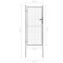 Puerta de jardín de acero galvanizado plateado 105x225 cm de vidaXL, Puertas de jardín - Ref: Foro24-144759, Precio: 245,05 €...