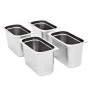 Gastronorm trays 4 units GN 1/3 200 mm stainless steel by vidaXL, Buckets for steam tables - Ref: Foro24-50897, Price: 56,79 ...