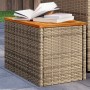 Mesas auxiliares de jardín 2 uds ratán madera beige 55x34x37cm de , Mesas de jardín - Ref: Foro24-366069, Precio: 77,29 €, De...