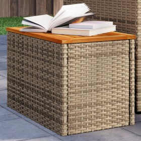 Garten-Beistelltische 2 Stück beige Holz Rattan 55x34x37cm von , Gartentische - Ref: Foro24-366069, Preis: 76,99 €, Rabatt: %