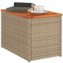 Garten-Beistelltische 2 Stück beige Holz Rattan 55x34x37cm von , Gartentische - Ref: Foro24-366069, Preis: 77,29 €, Rabatt: %