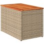 Mesas auxiliares de jardín 2 uds ratán madera beige 55x34x37cm de , Mesas de jardín - Ref: Foro24-366069, Precio: 77,29 €, De...