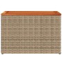 Mesas auxiliares de jardín 2 uds ratán madera beige 55x34x37cm de , Mesas de jardín - Ref: Foro24-366069, Precio: 77,29 €, De...