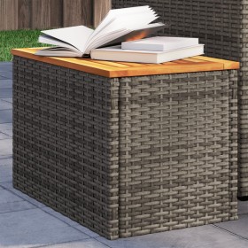 Garden side tables 2 pcs gray wood rattan 55x34x37 cm by , Garden tables - Ref: Foro24-366131, Price: 79,19 €, Discount: %