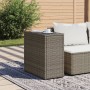 Garten-Beistelltisch mit Glasplatte PE-Rattan grau 58x27,5x55 cm von , Gartentische - Ref: Foro24-366133, Preis: 72,37 €, Rab...